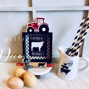 Farmhouse Tractor Farmers Market  Shadow Box Sign